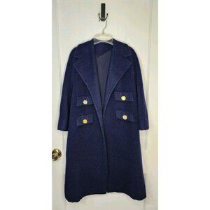 Large Originala Stroock Wool? Navy Coat With Gold Roman Coin Buttons